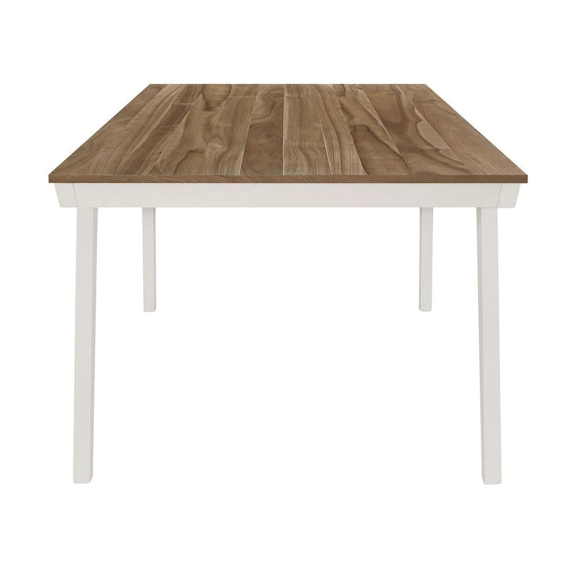 Prospect Natural Acacia and Off White Dining Table with Flared Leg