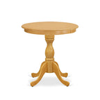 East West Furniture 3 Piece Dining Table Set Contains a Round Dining Room Table and 2 Kitchen Chairs, Oak (Seat Options)