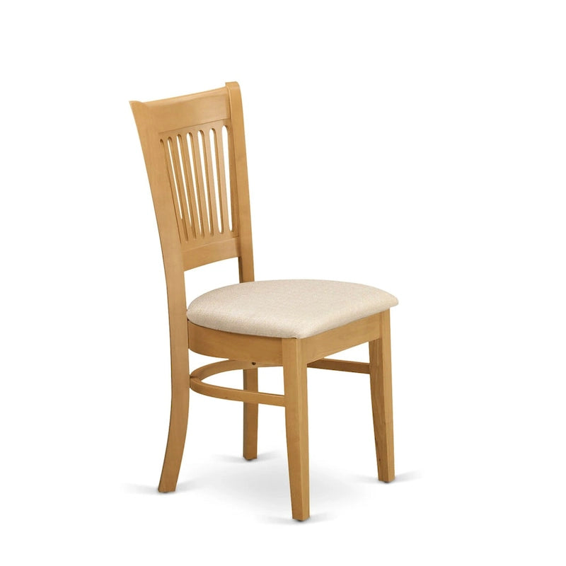 East West Furniture 3 Piece Dining Table Set Contains a Round Dining Room Table and 2 Kitchen Chairs, Oak (Seat Options)