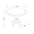 East West Furniture 3 Piece Dining Table Set Contains a Round Dining Room Table and 2 Kitchen Chairs, Oak (Seat Options)