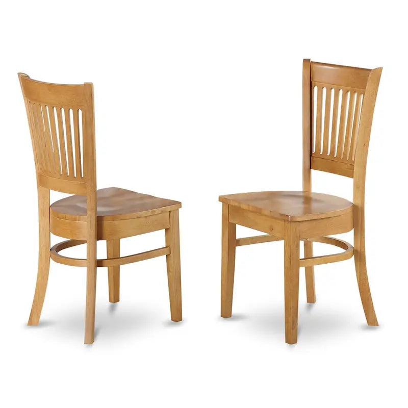 East West Furniture 3 Piece Dining Table Set Contains a Round Dining Room Table and 2 Kitchen Chairs, Oak (Seat Options)