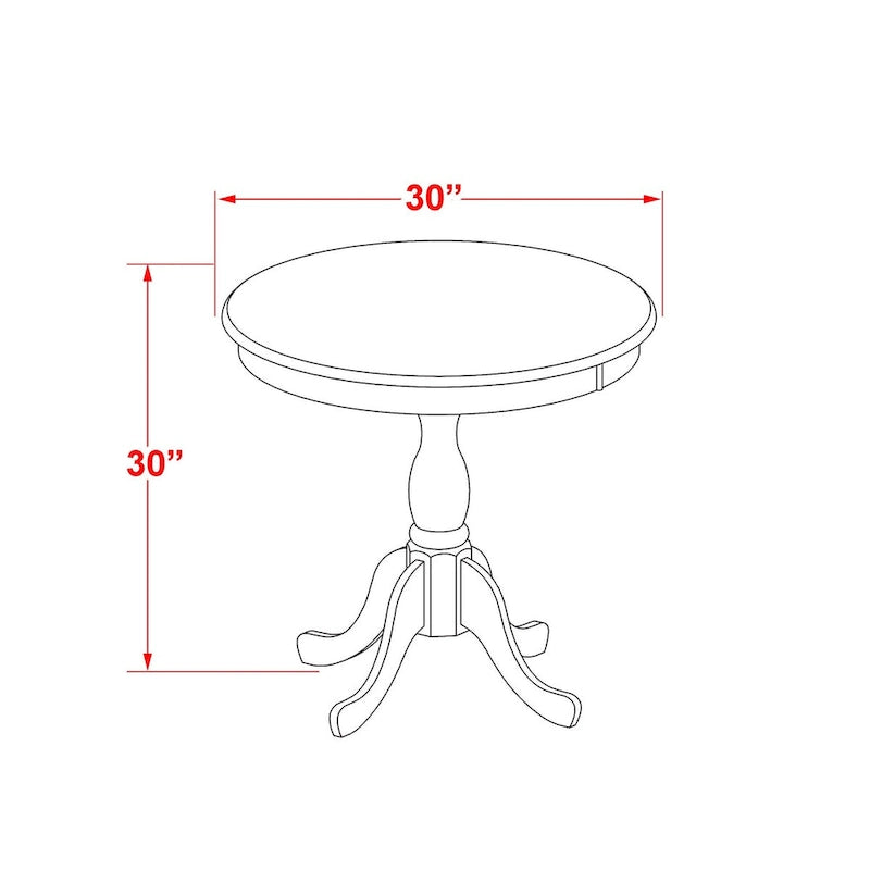 East West Furniture 3 Piece Dining Table Set Contains a Round Dining Room Table and 2 Kitchen Chairs, Oak (Seat Options)
