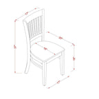 East West Furniture 3 Piece Dining Table Set Contains a Round Dining Room Table and 2 Kitchen Chairs, Oak (Seat Options)