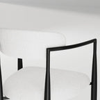 9 - Piece 94.48 Modern Minimalist Extendable Sintered Stone Top Dining Set with 8 Fabric Chair