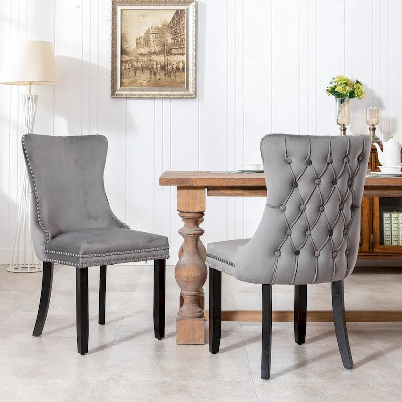 Upholstered Wing-Back Dining Chair Set Of 2
