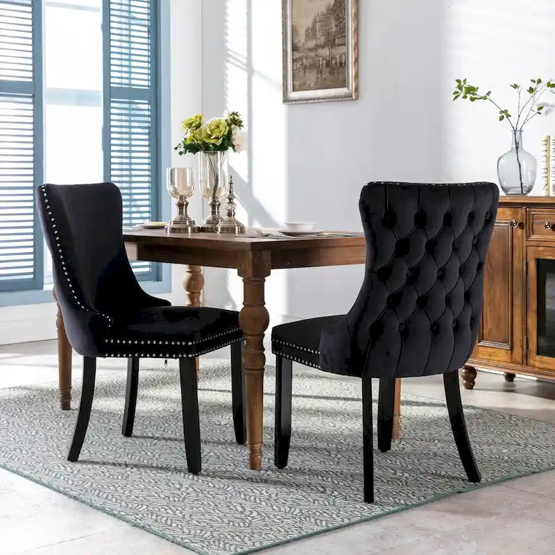 Upholstered Wing-Back Dining Chair Set Of 2
