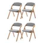Wooden Stackable Dining Folding Chairs with Padded Seats(Set of 4)