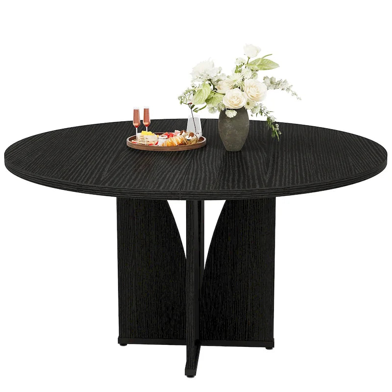 Wood 39.37-inch Round Dining Table for Kitchen Dining Room