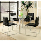 Furniture of America Donnabella Contemporary 5-Piece Glasstop Round Dining Table Set