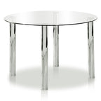 Furniture of America Donnabella Contemporary 5-Piece Glasstop Round Dining Table Set