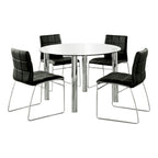 Furniture of America Donnabella Contemporary 5-Piece Glasstop Round Dining Table Set