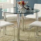 Furniture of America Donnabella Contemporary 5-Piece Glasstop Round Dining Table Set