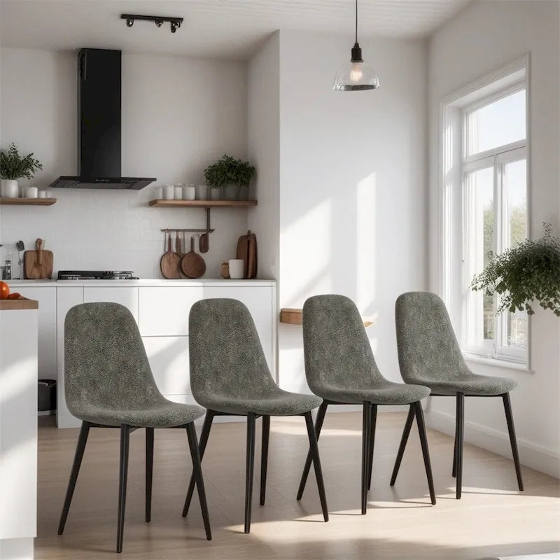 Modern Dining Room Chairs with Metal Legs(Set of 4) - N/A