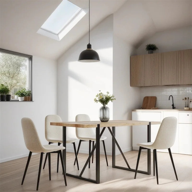 Modern Dining Room Chairs with Metal Legs(Set of 4) - N/A
