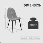 Modern Dining Room Chairs with Metal Legs(Set of 4) - N/A
