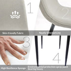 Modern Dining Room Chairs with Metal Legs(Set of 4) - N/A