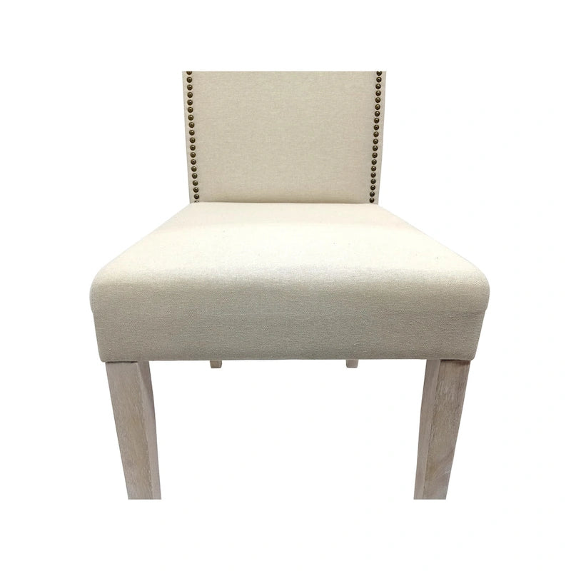 Carolina Living Romero Parson Chair - Natural Driftwood - Linen Upholstery