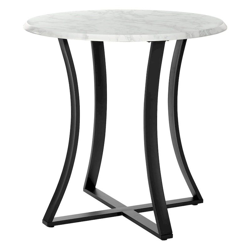 3-Piece 36 Round Top Counter Height Dining Table with 2 Faux Leather Stools