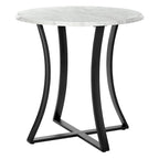 3-Piece 36 Round Top Counter Height Dining Table with 2 Faux Leather Stools