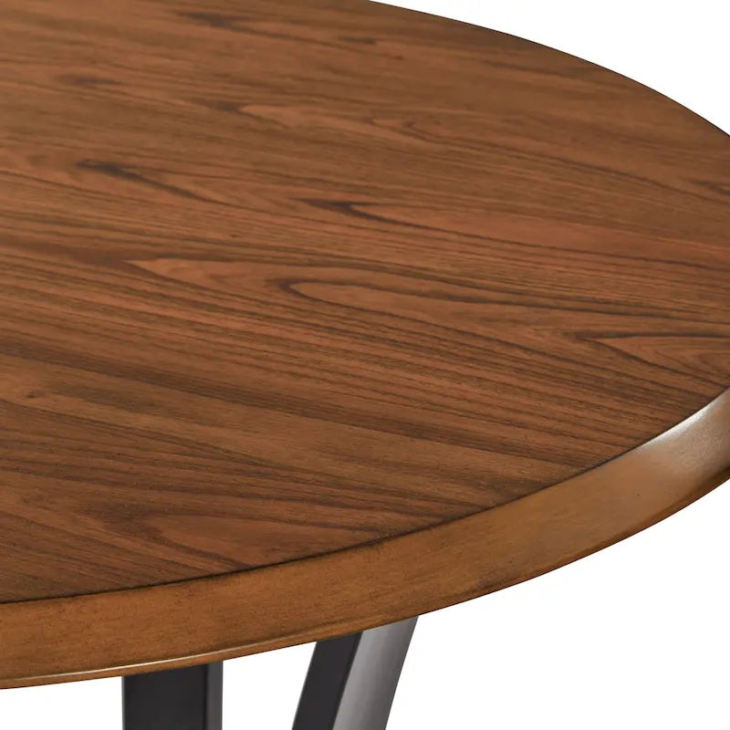 3-Piece 36 Round Top Counter Height Dining Table with 2 Faux Leather Stools