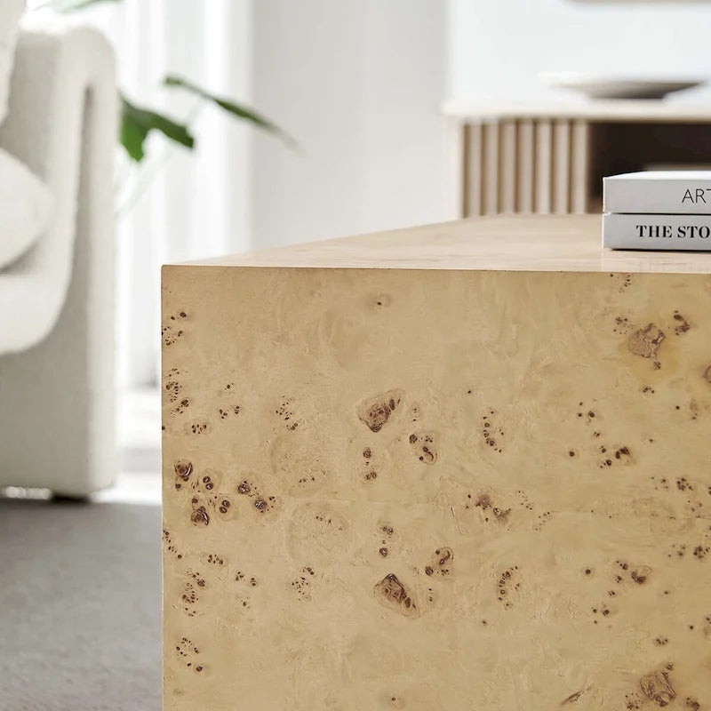 Cosmos 36 Square Burl Wood Coffee Table - N/A