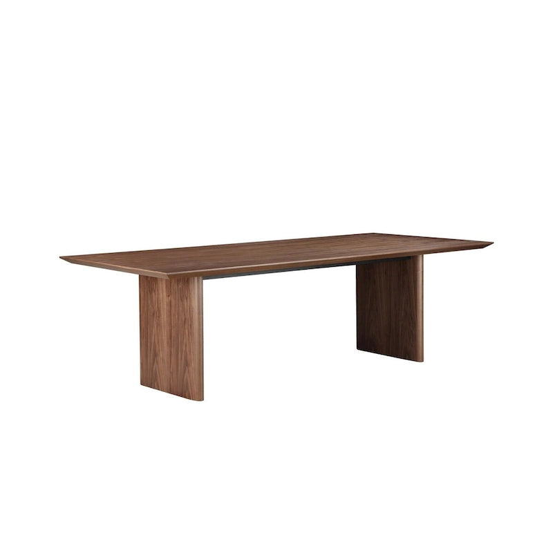 Tommy 94 Inch Dining Table, Rectangular Top, Wide Panel Legs, Walnut Brown
