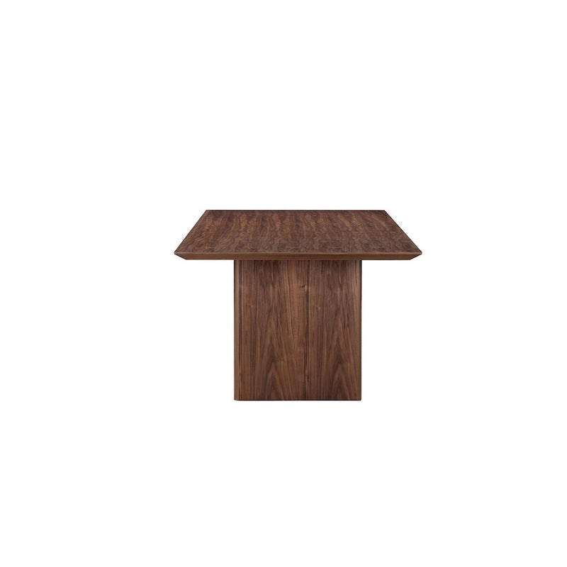Tommy 94 Inch Dining Table, Rectangular Top, Wide Panel Legs, Walnut Brown
