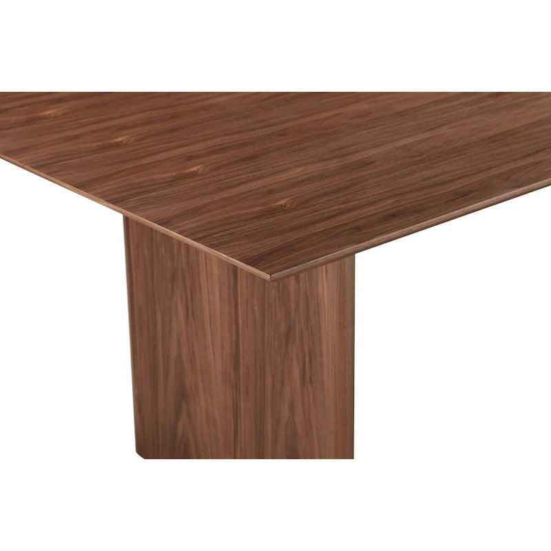 Tommy 94 Inch Dining Table, Rectangular Top, Wide Panel Legs, Walnut Brown
