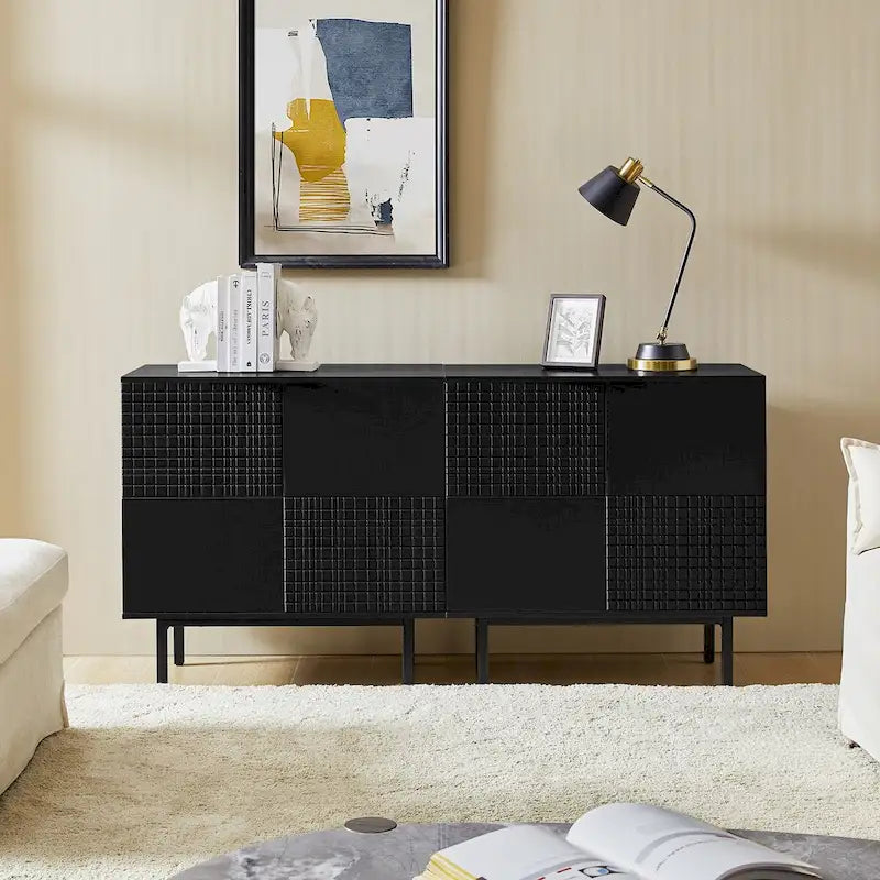 Accent Cabinet - Chocolate Pattern - 2 Doors with Metal Legs