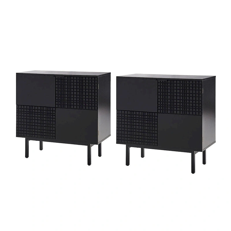 Accent Cabinet - Chocolate Pattern - 2 Doors with Metal Legs
