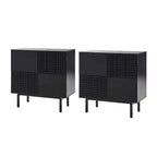 Accent Cabinet - Chocolate Pattern - 2 Doors with Metal Legs