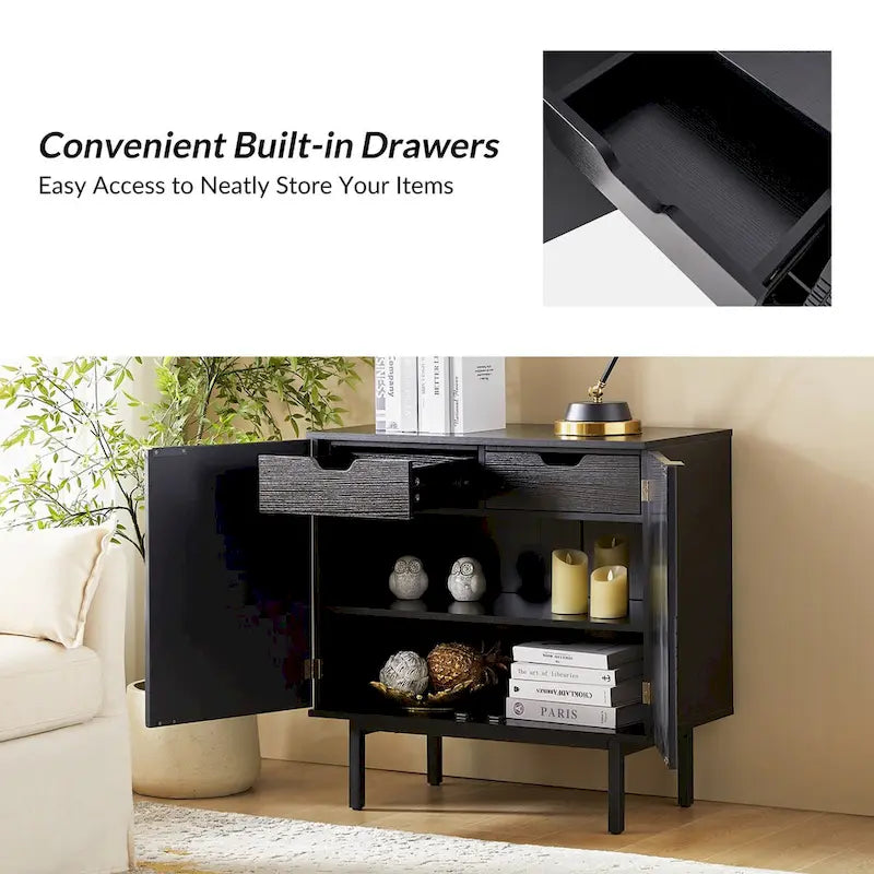 Accent Cabinet - Chocolate Pattern - 2 Doors with Metal Legs