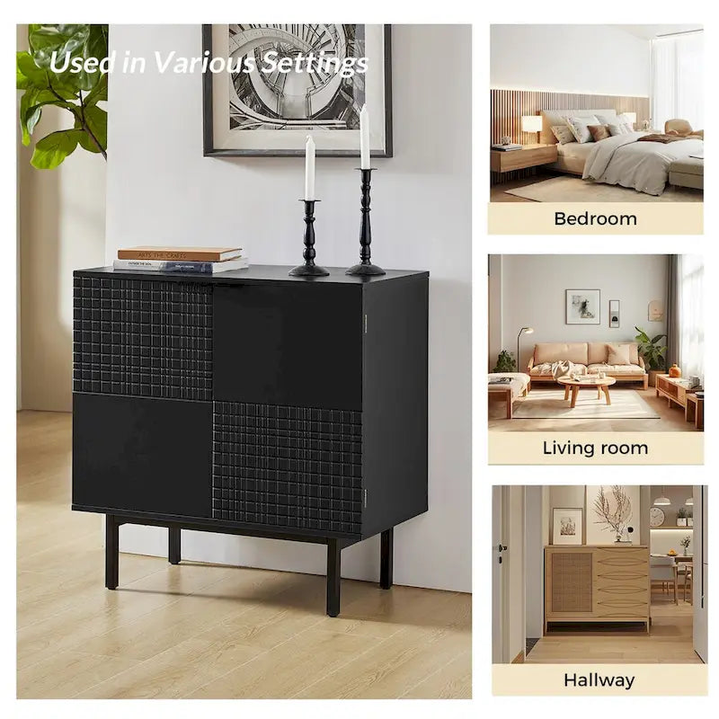 Accent Cabinet - Chocolate Pattern - 2 Doors with Metal Legs