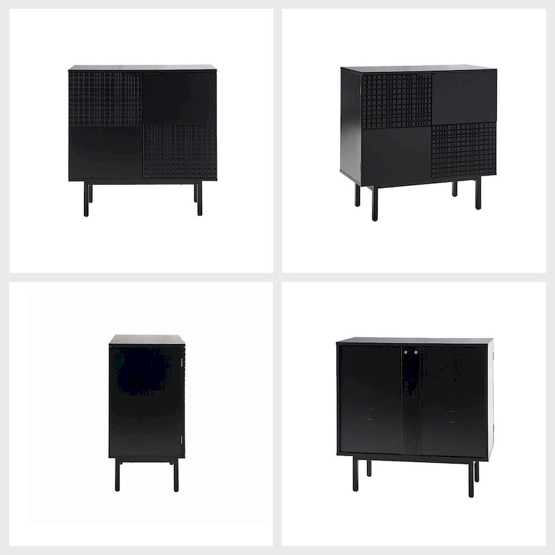 Accent Cabinet - Chocolate Pattern - 2 Doors with Metal Legs