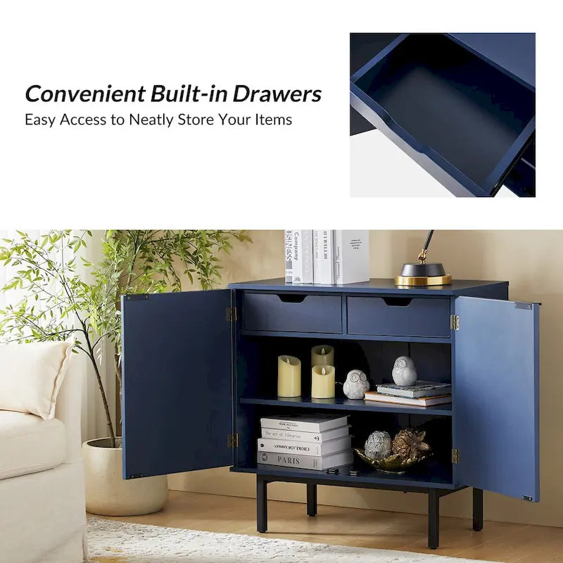 Accent Cabinet - Chocolate Pattern - 2 Doors with Metal Legs