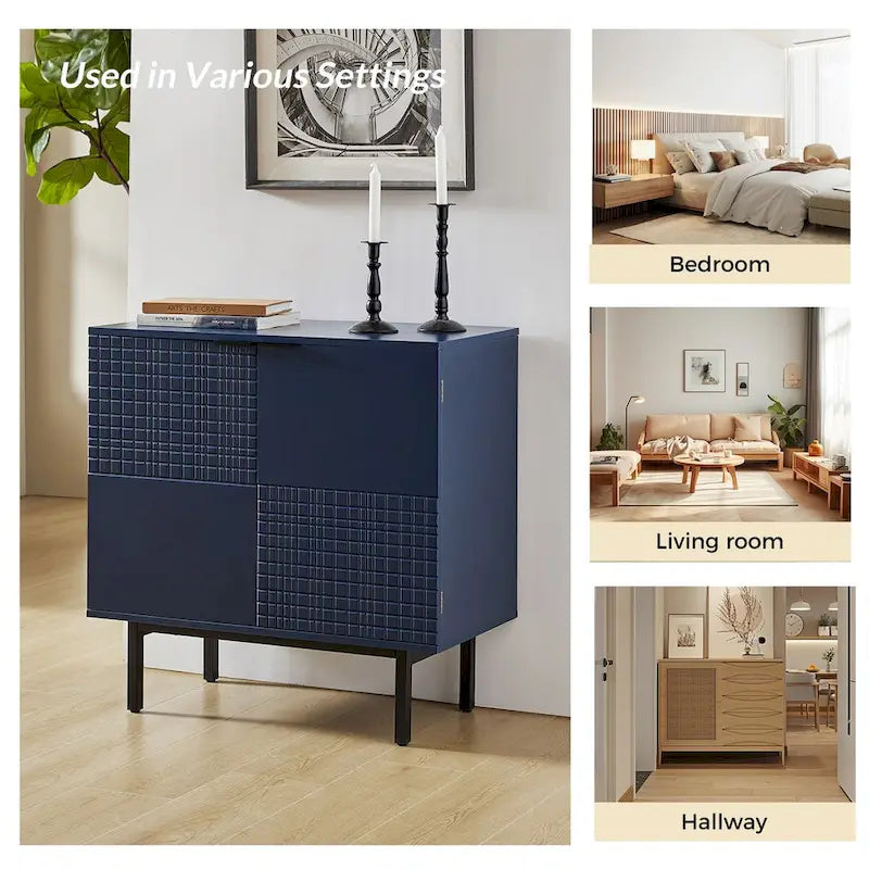 Accent Cabinet - Chocolate Pattern - 2 Doors with Metal Legs