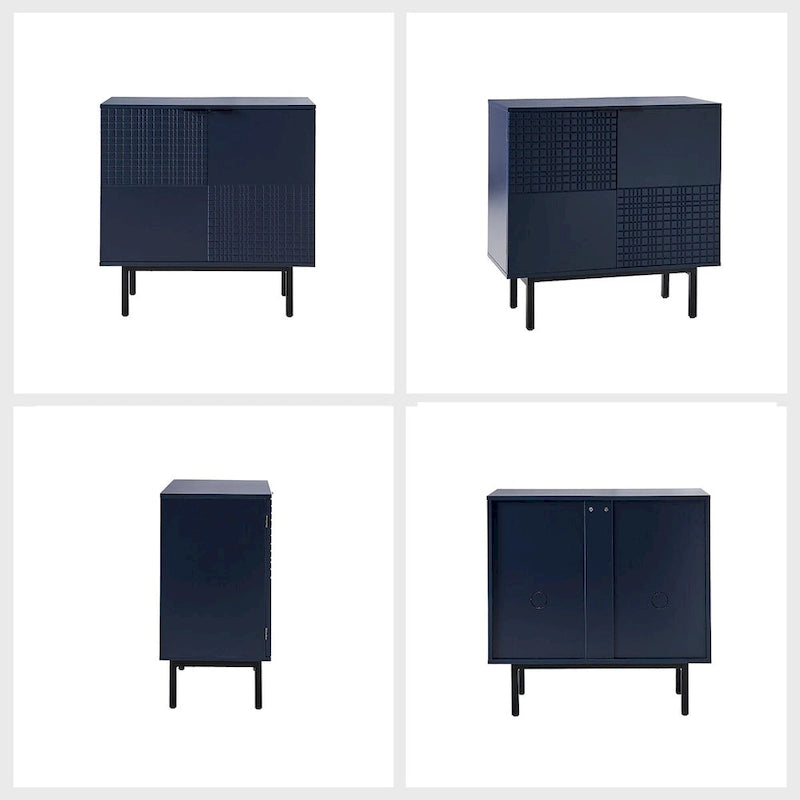 Accent Cabinet - Chocolate Pattern - 2 Doors with Metal Legs