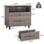 [Give Up] Office File Cabinet with Shelf, 2 Drawer Lateral Filing Cabinet for Letter Size