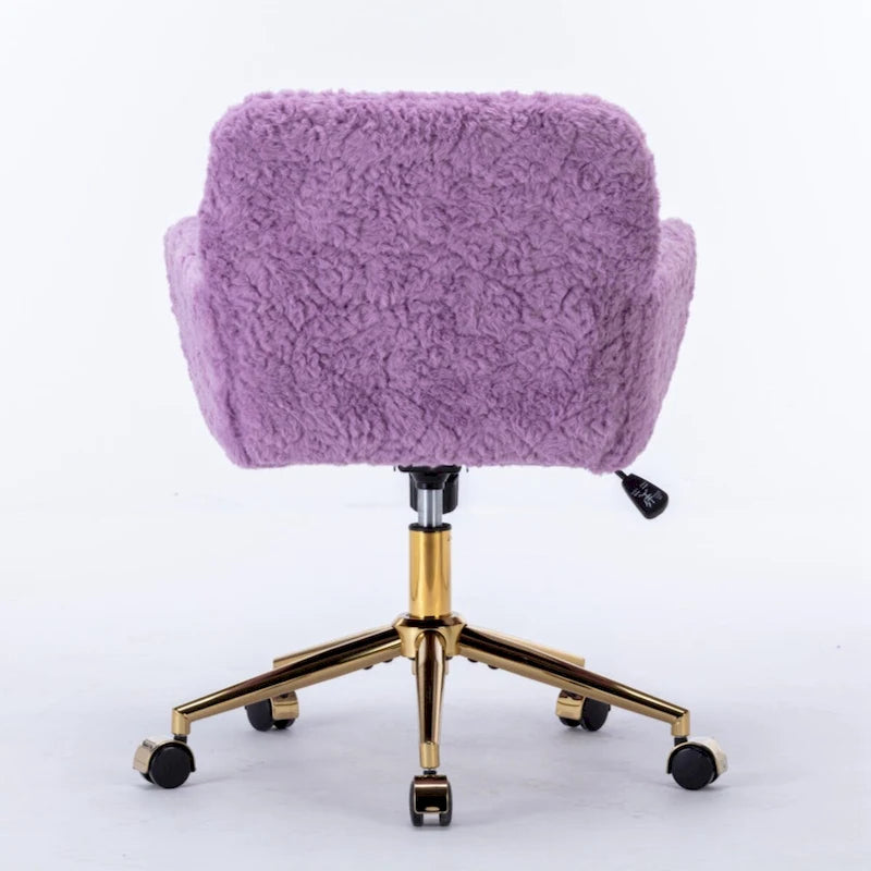 Furniture Office Chair,Artificial rabbit hair Home Office Chair with Golden Metal Base