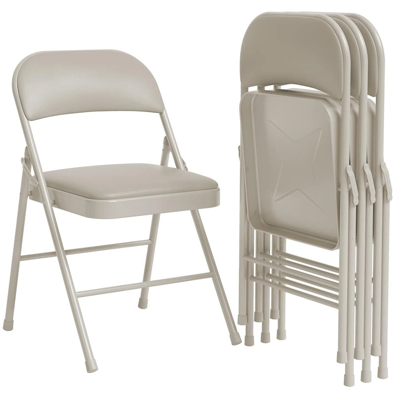 Folding Chairs 2/4 Pack With Padded Cushion and Back