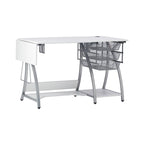 Sewing & Craft Table - White/Grey - With Storage