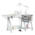 Sewing & Craft Table - White/Grey - With Storage