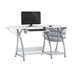 Sewing & Craft Table - White/Grey - With Storage