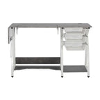Sewing & Craft Table - White/Grey - With Storage