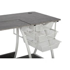 Sewing & Craft Table - White/Grey - With Storage
