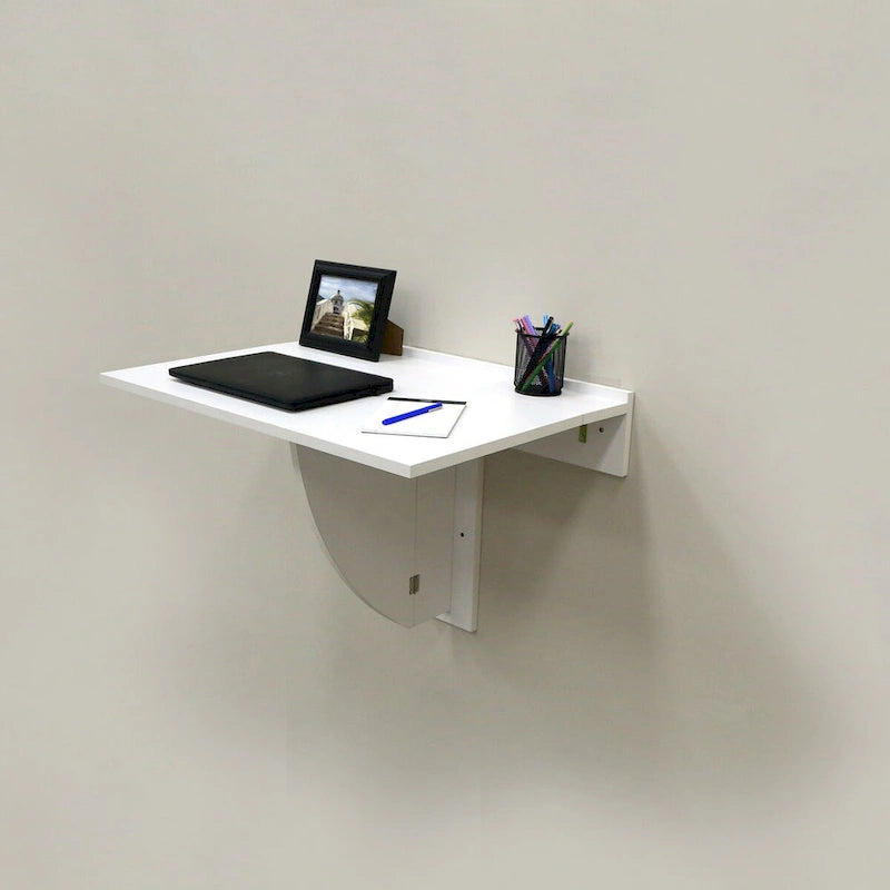 30-inch White Wall Mounted Desk