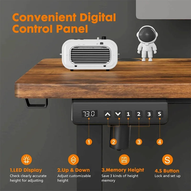 Electric Height Adjustable Standing Desk,Sit to Stand Computer Desk
