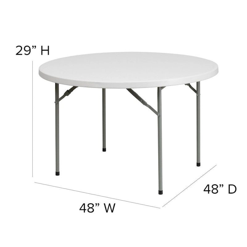 48 Round Granite White Plastic Event and Party Folding Table
