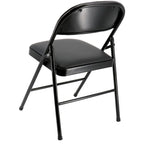 4 Piece Metal Folding Chair with Padded Seats in Black