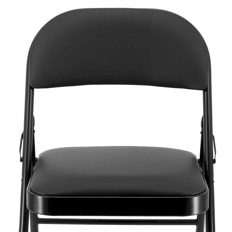 4 Piece Metal Folding Chair with Padded Seats in Black